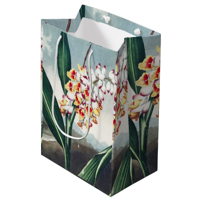 Regency-stil Vit Gul Exotisk Blommig Dekor (Framsidan Vinklad)