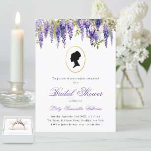 Regency Vintage Blommig Wisteria Bröllopsdusch Inbjudningar