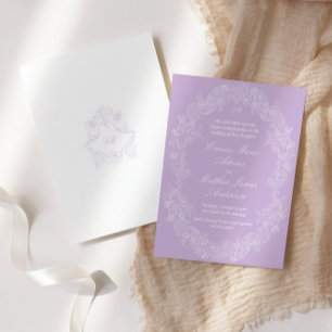 Regency Violett Viktoriansk Antik Klassisk Bröllop Inbjudningar