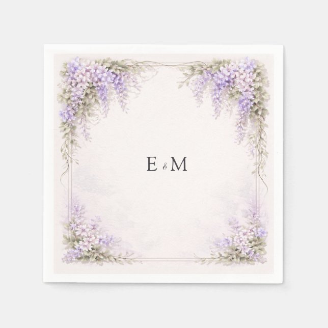 Regency Wisteria Bröllop Pappersservett (Framsidan)