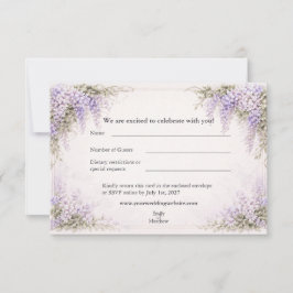 Regency Wisteria Bröllop Tack Kort