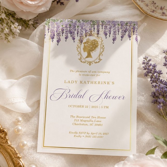 Regency Wisteria Bröllopsdusch Inbjudan (Skapare uppladdad)