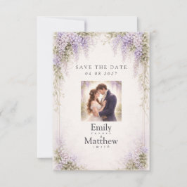 Regency Wisteria Save the Date Photo Card Spara Datumet