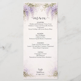 Regency Wisteria Wedding Menu Card Meny