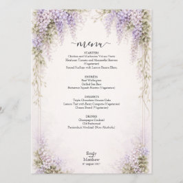 Regency Wisteria Wedding Menu Card Meny