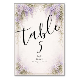 Regency Wisteria Wedding Table Number Card Bordsnummer