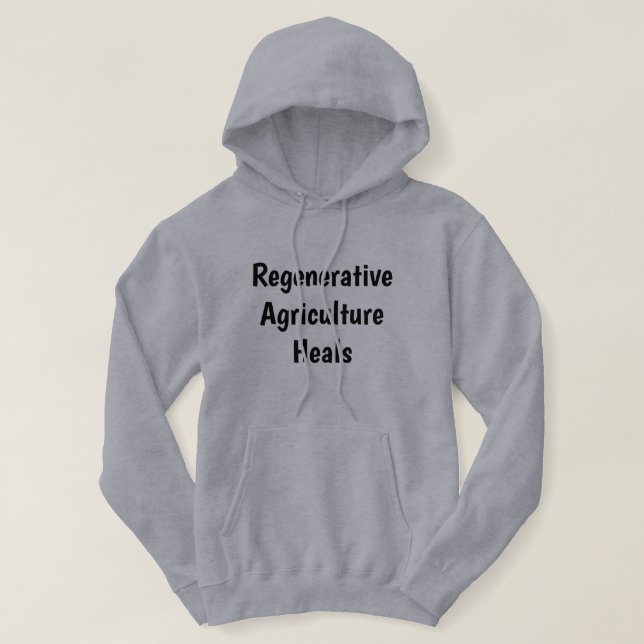Regenerativ jordbrukshälsa vuxen grått-hood hoodie (Design framsida)