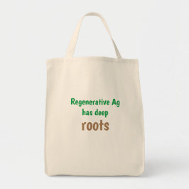 "Regenerative Ag har djupa rötter", naturmaterial Tygkasse