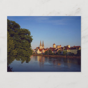 Regensburg am Abend Vykort