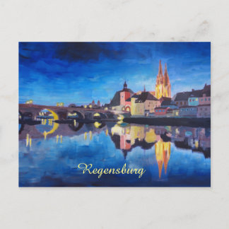Regensburg, Bayern i Dawn Vykort