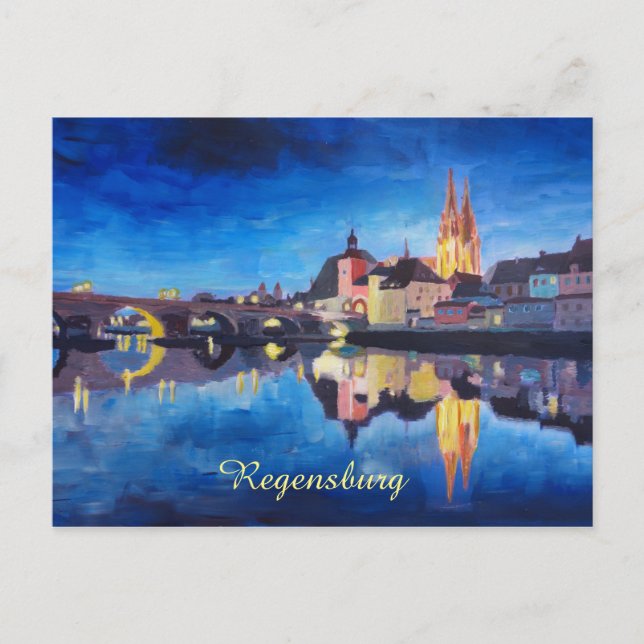 Regensburg, Bayern i Dawn Vykort (Framsida)