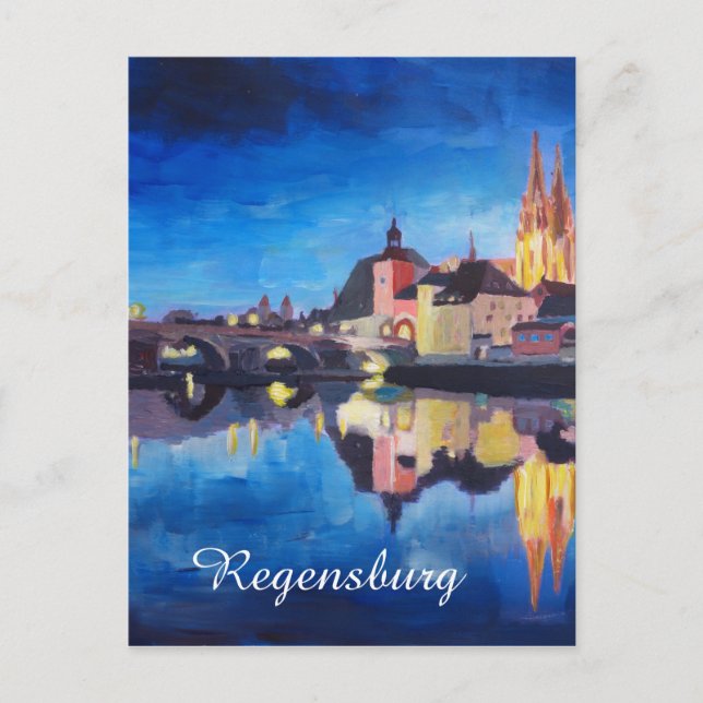Regensburg, Bayern i Dawn Vykort (Framsida)