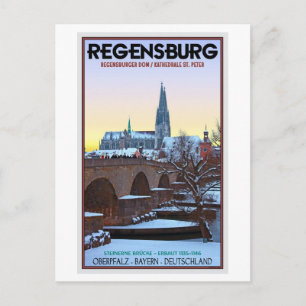 Regensburg - Dom und Steinerne Brücke Vykort