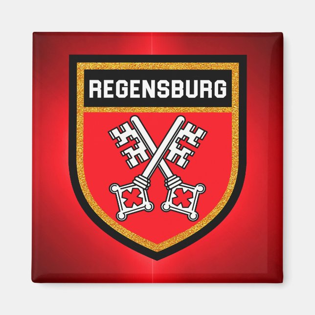 Regensburg Flagga Magnet (Framsidan)
