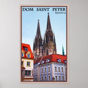 Regensburg - katekedral St Peter Poster