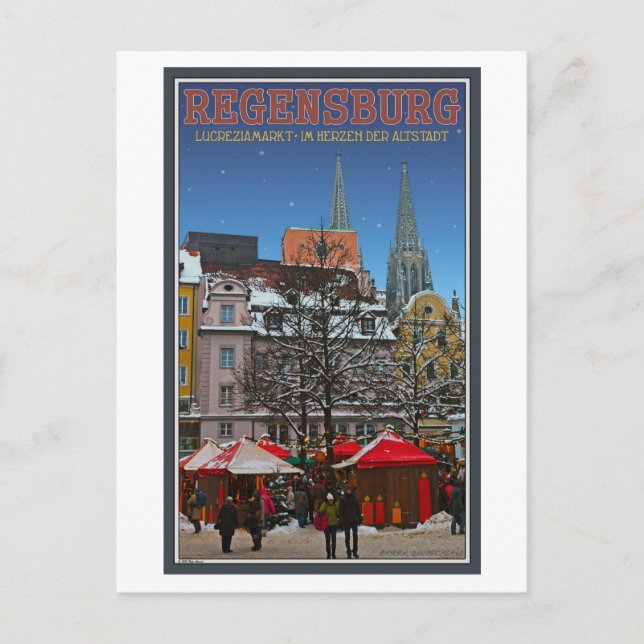 Regensburg Kohlenmarkt Vykort (Framsida)