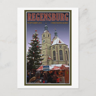 Regensburg Neupfarrplatz julmarknad Helg Vykort