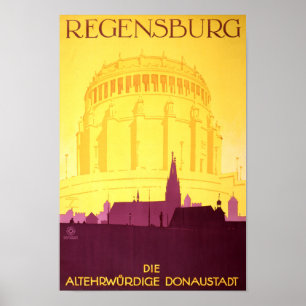 Regensburg Poster Tysklanda Vintage resor
