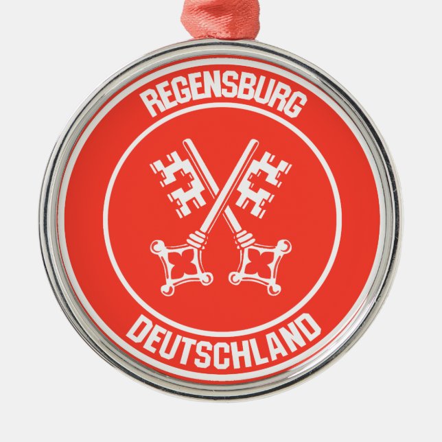 Regensburg Round Emblem Julgransprydnad Metall (Framsidan)