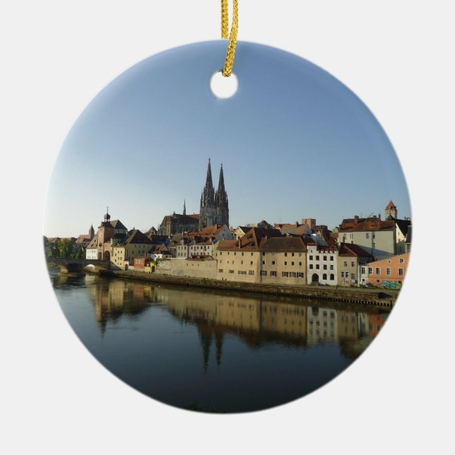 Regensburg Tyskland Julgransprydnad Keramik (Framsidan)