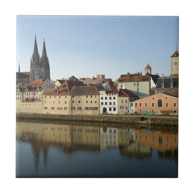 Regensburg Tyskland Kakelplatta (Framsidan)