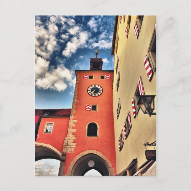 Regensburgklockan torn HDR Vykort (Framsida)