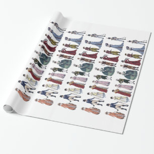 RegenskapmodeJane Austen gåva som slår in papper Presentpapper