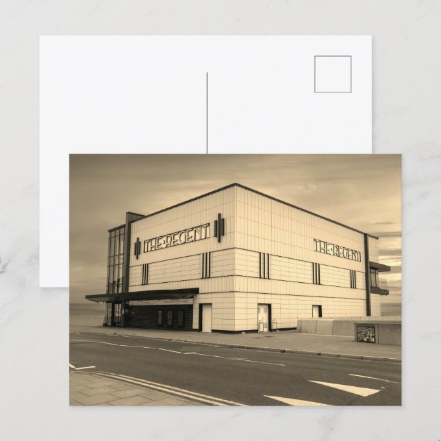 Regent Cinema, Redcar Sepia Vykort (Fram/baksida)
