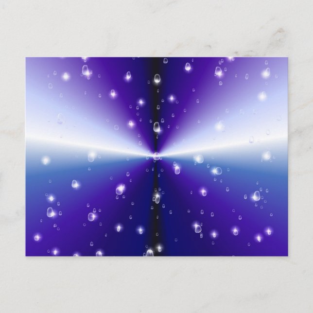 Regentropfen auf lila Regenbogen Vykort (Framsida)