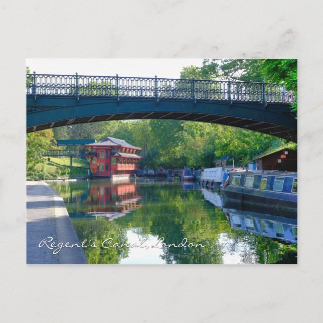Regents Canal London UK Postcard Vykort (Framsida)
