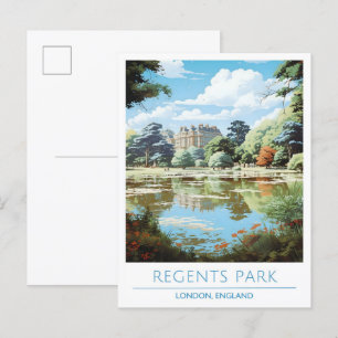 Regents Park London England Konst Vintage Resa Vykort