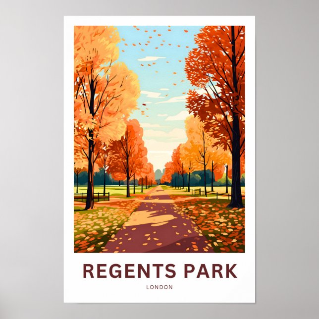 Regents Park London Travel Print Poster (Framsidan)