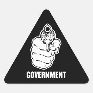 Regeringen är Tvinga Warning Sticker Triangelformat Klistermärke