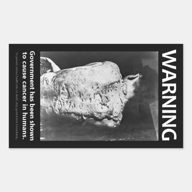 Regeringsvarningsmärke Rektangulärt Klistermärke (Framsida)