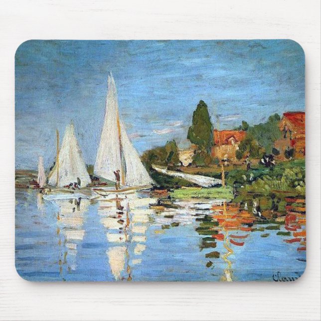 Regetta Boats Fine Art av Monet Mousepad Musmatta (Framsidan)