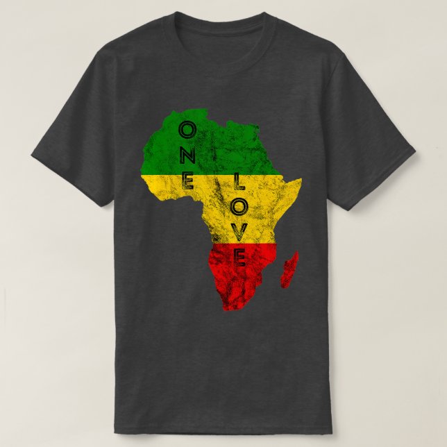Reggae Afrika Karta Rasta Regae Music Rastafari Af T Shirt (Design framsida)