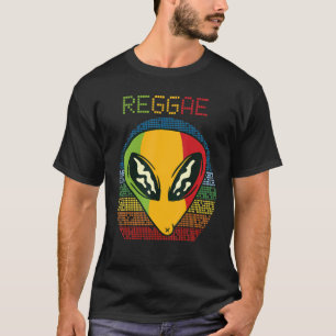 Reggae Alien Retro Jamaica Rasta Souvenir Rastafar T Shirt