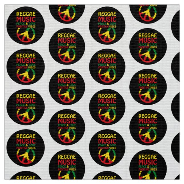 Reggae and Peace Symbol with positive quotes Tyg (Provkarta)