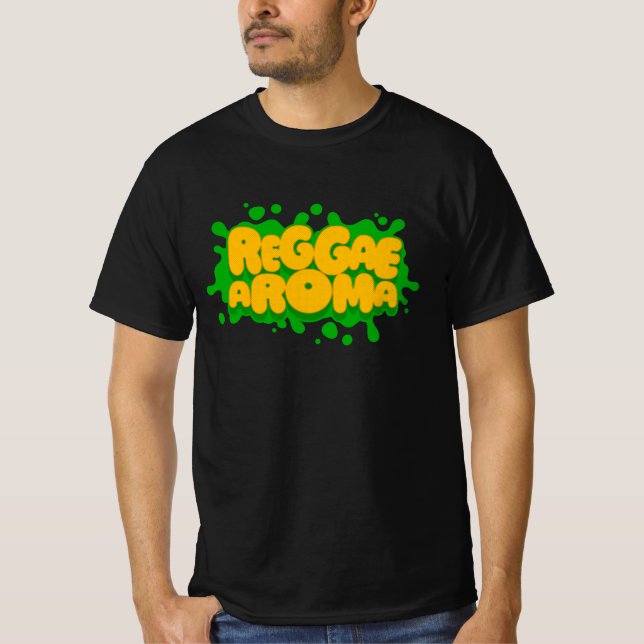 Reggae Aroma Stänk Typography Reggae T-Shirt (Framsida)