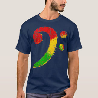 Reggae Bass Clef Rasta Gift for Baid Bass T Shirt