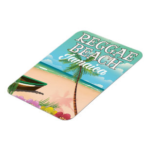 Reggae Beach Jamaica-reseaffisch Magnet