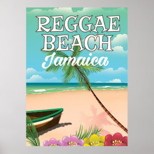 Reggae Beach Jamaica-reseaffisch Poster