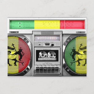 reggae boombox vykort