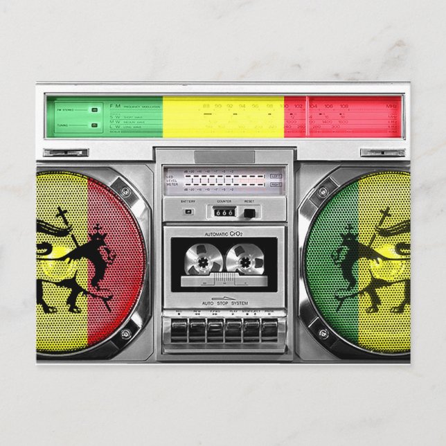 reggae boombox vykort (Framsida)
