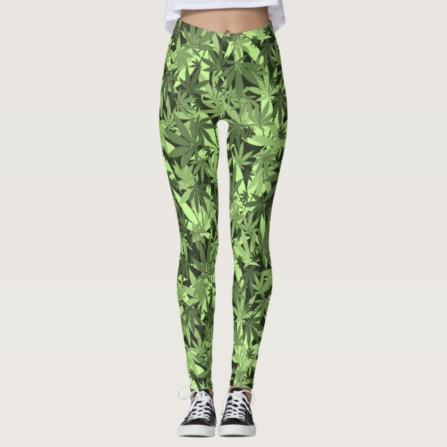 Reggae Camouflage Rastafara - Power Yoga Leggings (Framsida)