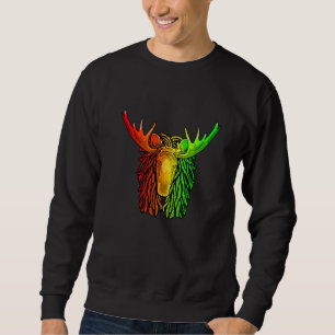 Reggae Cool Älg Dreadlocks Rasta Dreads Rastafar Lång Ärmad Tröja