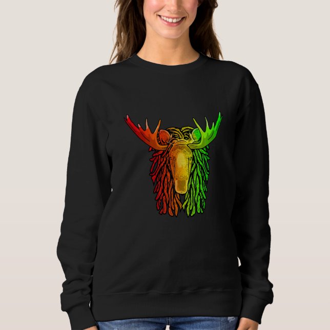 Reggae Cool Älg Dreadlocks Rasta Dreads Rastafar T Shirt (Framsida)