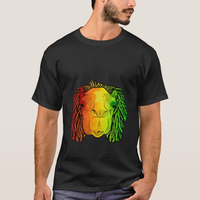 Reggae Cool Camel Dreadlocks Rasta Dreads Rastafar T Shirt (Framsida)