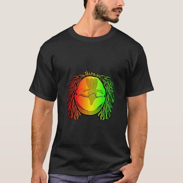 Reggae Cool Dolfen Dreadlocks Dreads Rastafarian T Shirt (Framsida)