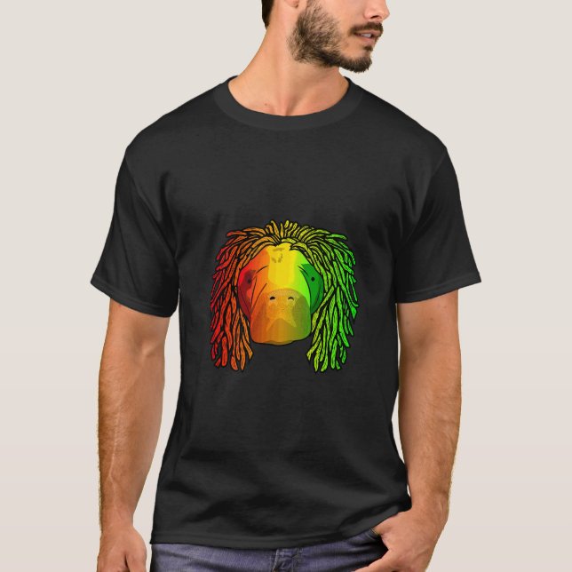 Reggae Cool Manatee Dreadlocks Dreadlocks Rasta T Shirt (Framsida)